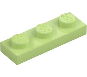 LEGO Gulaktig grønn Plate 1 x 3 (3623)