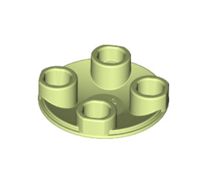 LEGO Gelblich-grün Platte 2 x 2 Runden mit Gerundet Unterseite (2654 / 28558)