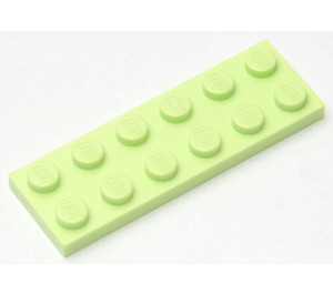 LEGO Geelachtig groen Plaat 2 x 6 (3795)