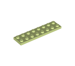 LEGO Geelachtig groen Plaat 2 x 8 (3034)
