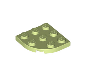 LEGO Gelblich-grün Platte 3 x 3 Runden Ecke (30357)