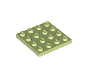 LEGO Geelachtig groen Plaat 4 x 4 (3031)