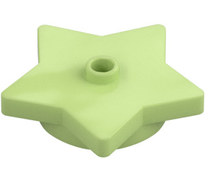 LEGO Verde giallastro Piastra 4 x 4 x 0.7 Rotondo Stella (39611)