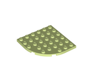 LEGO Gelblich-grün Platte 6 x 6 Runden Ecke (6003)