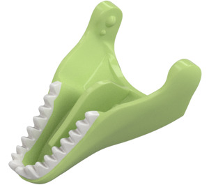 LEGO Yellowish Green T-rex Jaw with White Teeth (20959 / 38773)