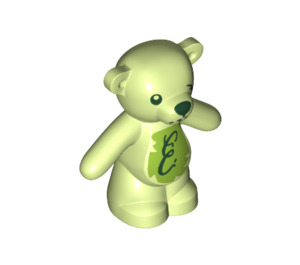 LEGO Yellowish Green Teddy Bear with Scribbles on Chest (65230 / 98382)