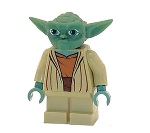 LEGO Yoda met Zandgroen Skin en Grijs Haar Minifiguur