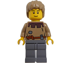 LEGO Young Peasant minifiguur met zwarte wenkbrauwen