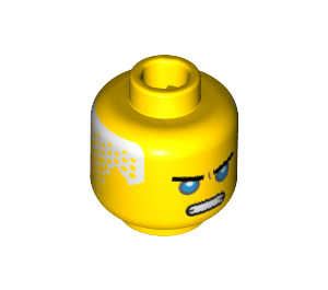 LEGO Zane - The Movie with Hair Minifigure Head (Recessed Solid Stud) (3626 / 35213)