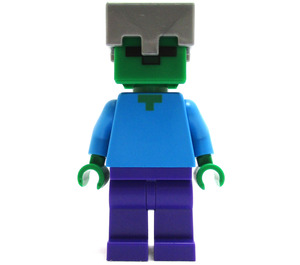 LEGO Zombie with Dark Purple Legs and Flat Silver Helmet Minifigure