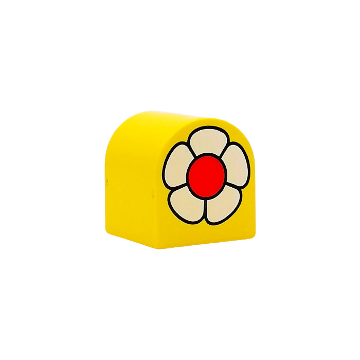 Duplo Brick 2 x 2 x 2 with Curved Top with Flower (3664