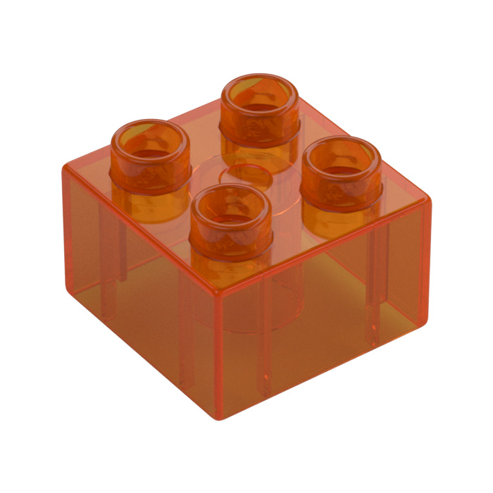 Duplo Transparent Orange Brick 2 x 2 (3437 / 89461) | Brick Owl