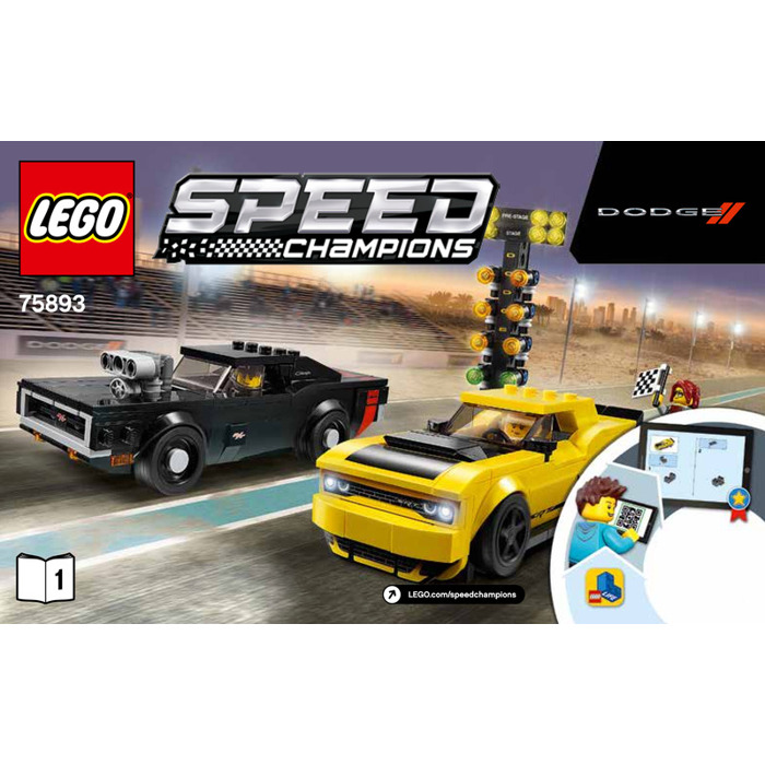 LEGO 2018 Dodge Challenger SRT Demon and 1970 Dodge Charger R/T Set ...