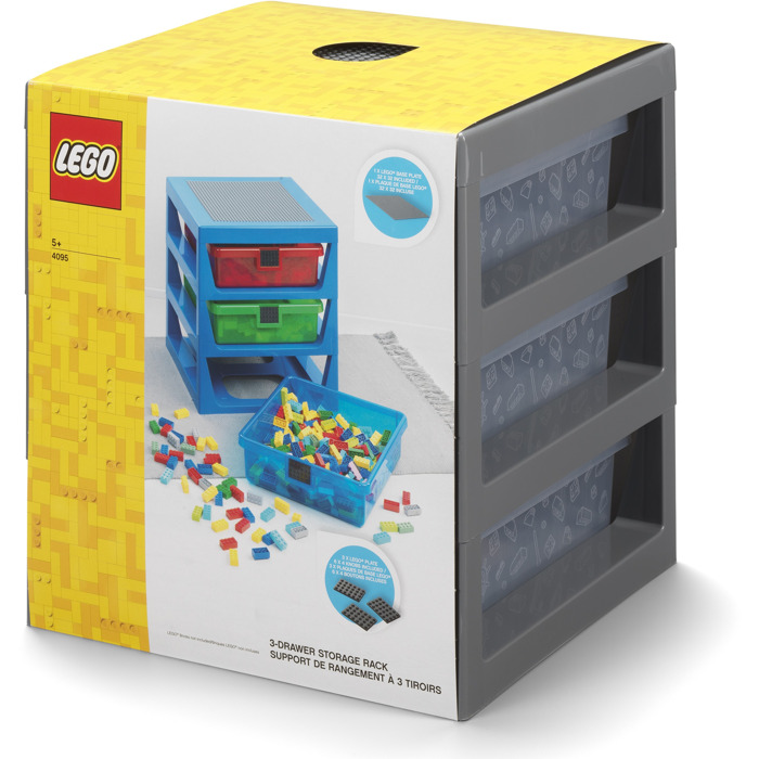 LEGO 3 Drawer Storage Rack Gray (5006608) Brick Owl LEGO Marketplace