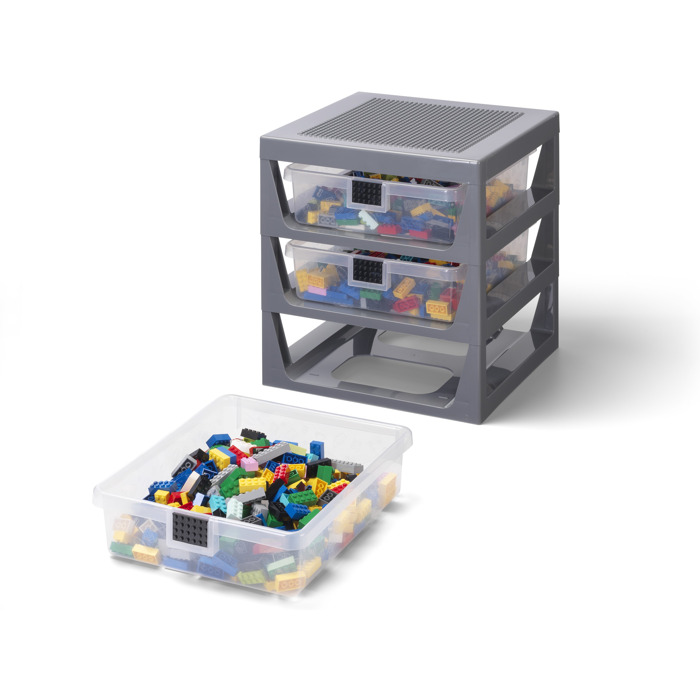 LEGO 3 Drawer Storage Rack Gray (5006608) Brick Owl LEGO Marketplace