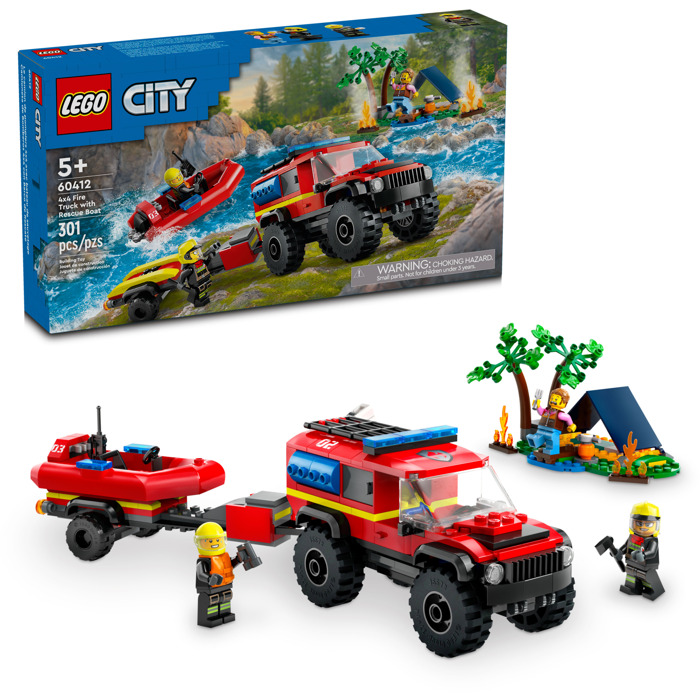 LEGO 4x4 Fire Truck with Rescue Boat Set 60412 | Brick Owl - LEGO ...