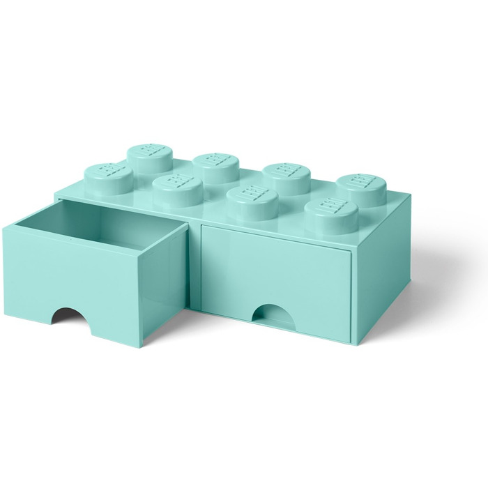 LEGO 8 Stud Aqua Light Blue Storage Brick Drawer (5006182)