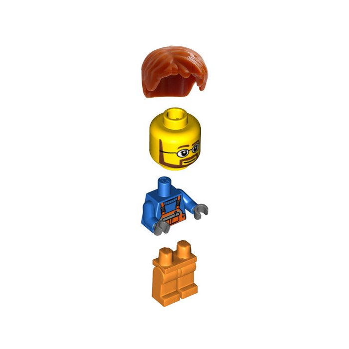 LEGO Dark Orange Short Tousled City Boy Male Minifig Hair 