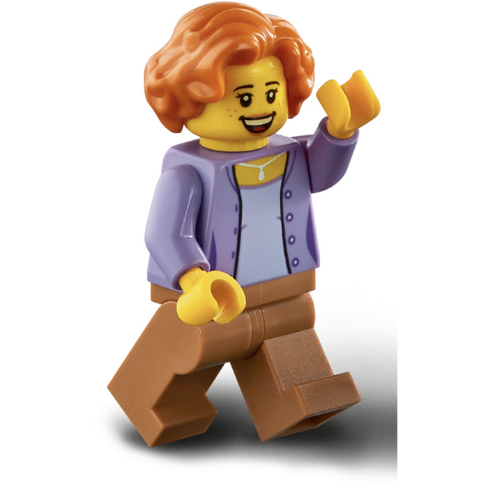 SIDE PART FEMALE NEW LEGO LAUREN MINIFIGURE ORANGE SHORT WAVY HAIR PART X1 