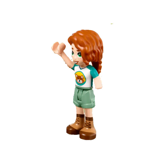 Brick LEGO | LEGO Minifigure Fox Shirt Owl Autumn Marketplace (Turquoise print) - with