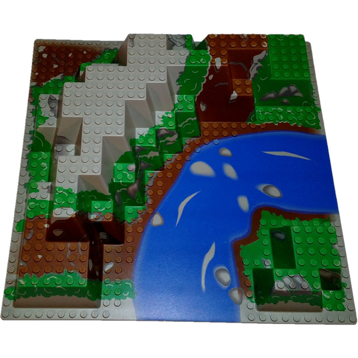 LEGO Plaque de Base 32 x 32 avec 3 Driveways et Outer Lanes Labeled 1 et 2