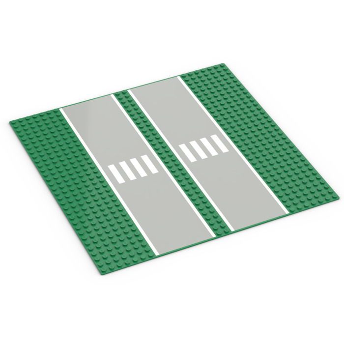 2 plaques de route lego groupe 25x25 cm gris et vert