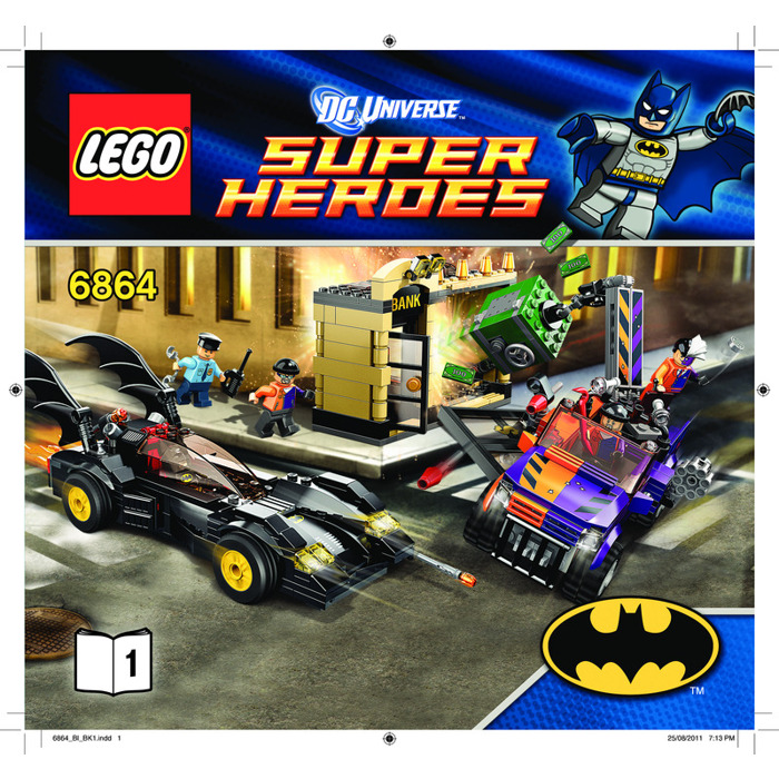 Batman LEGO 6864 Batmobile and the Two-Face Chase STICKER SHEET 