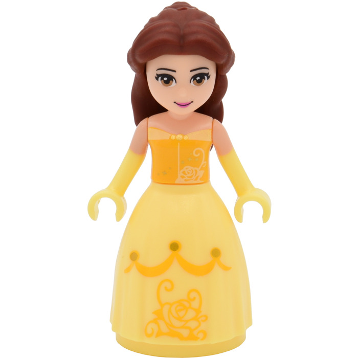 Lego Duplo Disney Princess Belle Cloth Skirt Girl Minifig Yellow Brown Hair NISB 