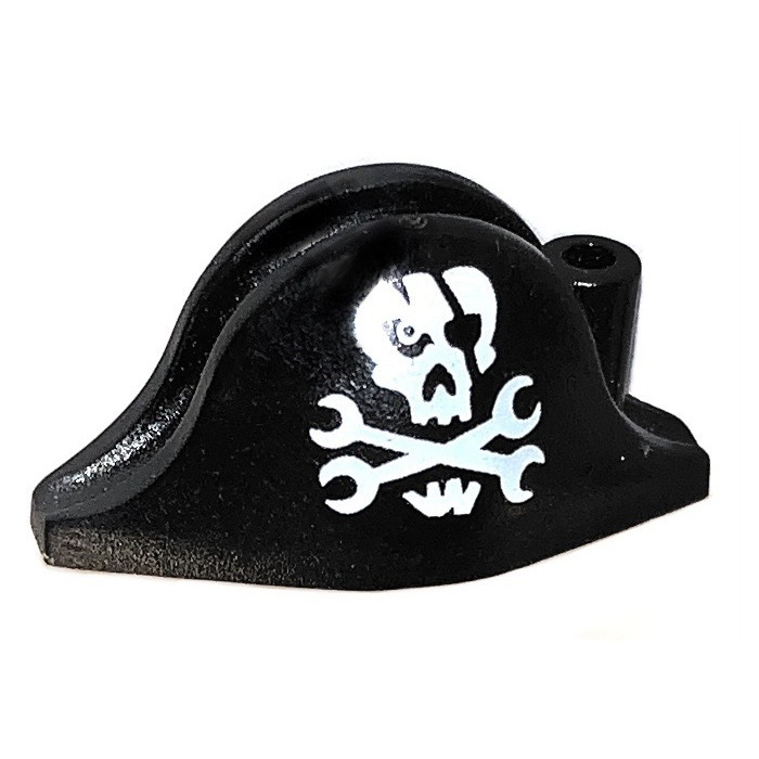 LEGO pirate hat with skull and feather - black - Extra Extra Bricks