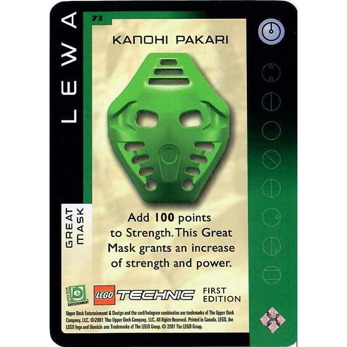 LEGO Bionicle Quest For The Masks Card 073 - Kanohi Pakari | Brick Owl ...