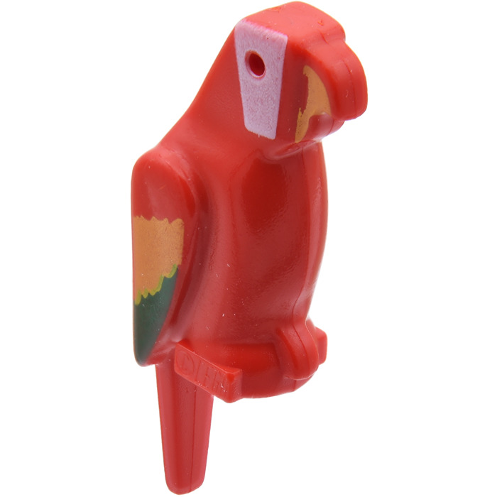 1X Lego 2546p02 Bird Parrot First Version with Small Beak with Marbled Red Patte 