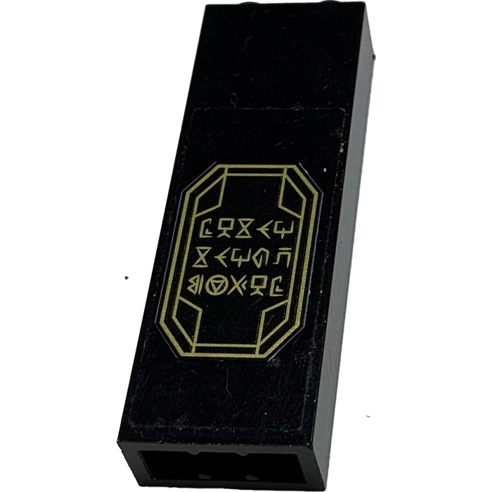 LEGO Brick 1 x 2 x 5 with Gold Runes with Octagonal Border on ...