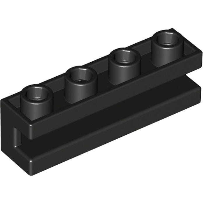 4x Lego 2653 Brick Modified 1 x 4 with Groove Black