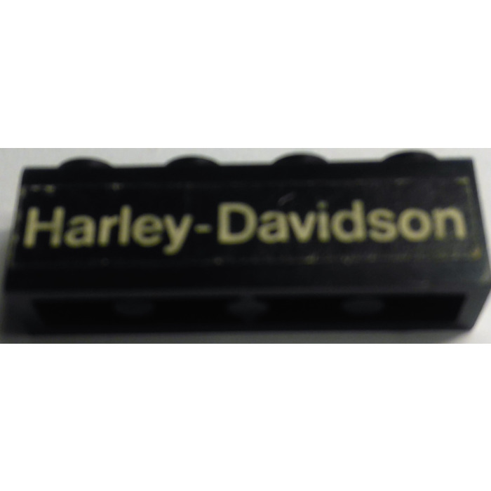 LEGO Black Brick 1 x 4 with 'harley-davidson' Sticker (3010) | Brick ...