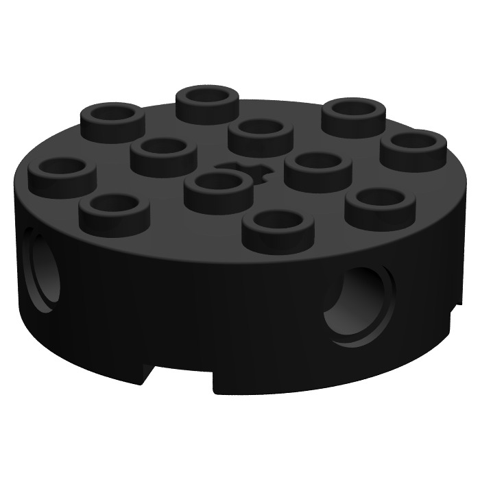 Lego Lot de 4 Plateau Tournant 4 x 4 picots fin en noir.