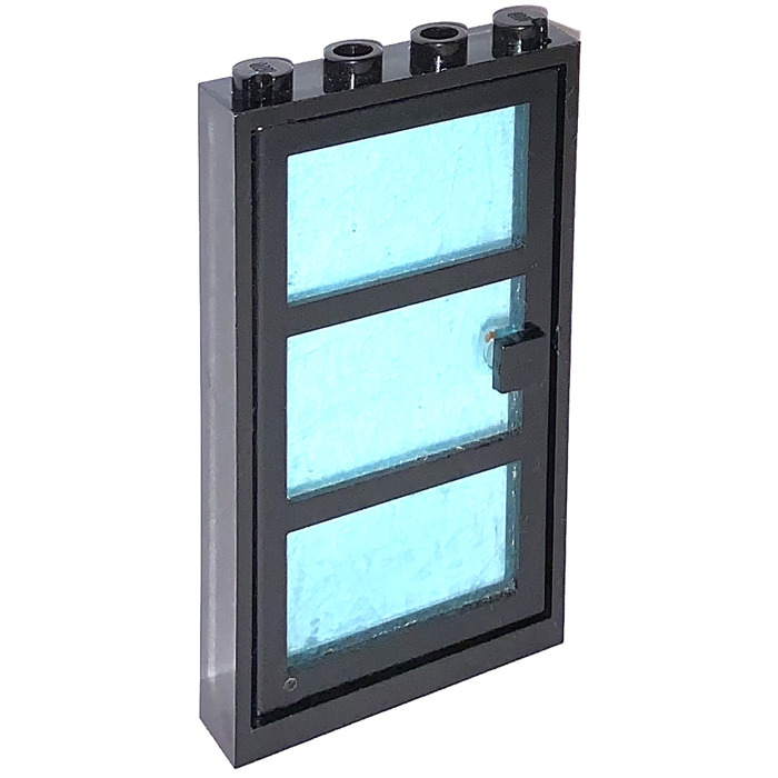 LEGO Black 1x4x6 Window Translucent Light Blue Glass 
