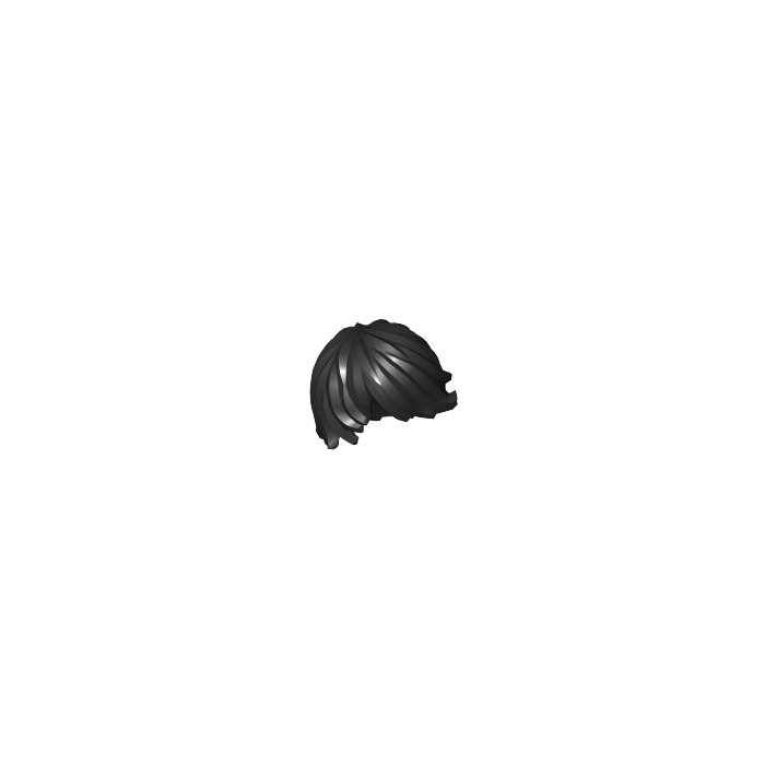 Lego Black Minifigure Left Swept Tousled Straight Hair 18226