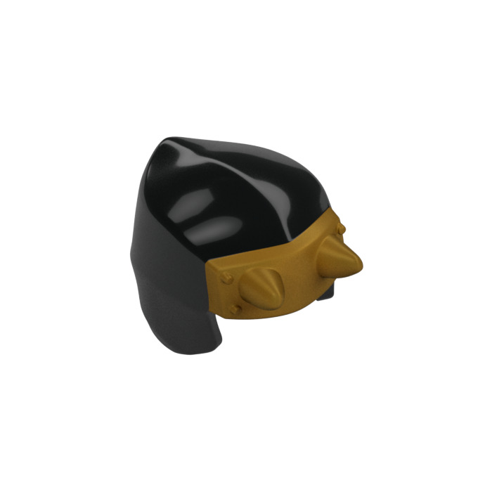 LEGO Black Ninjago Hood with Pearl Gold Armor Plate with Horns