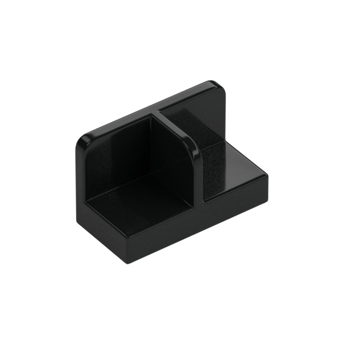 LEGO Black Panel 1 x 2 x 1 with Thin Central Divider and Rounded