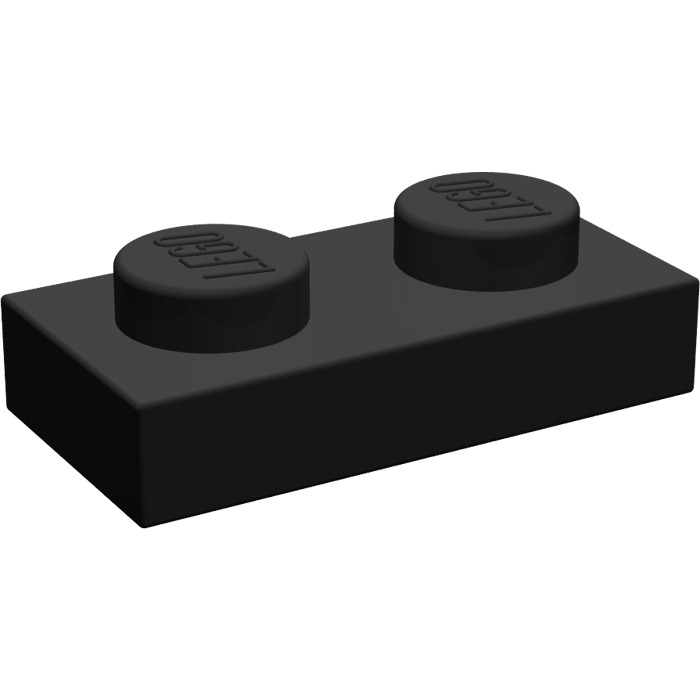 LEGO® Basic 150 Stück Platten Plättchen Plates 1/3 flach schwarz black 1x2 #3023 