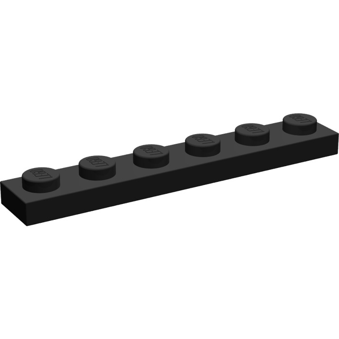 10x Lego® Basic Steine schwarz 1x6 Noppen black K6 