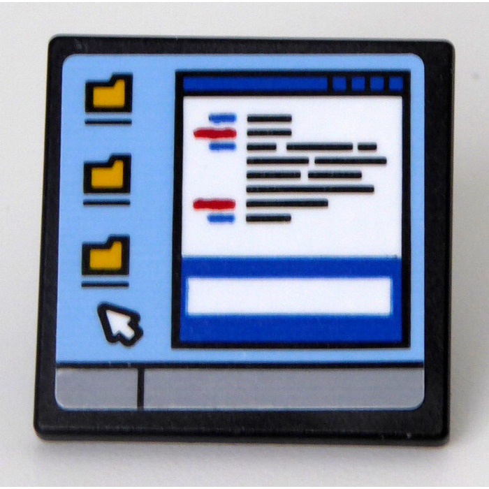 LEGO Black Roadsign Clip-on 2 x 2 Square with Computer Screen with ...