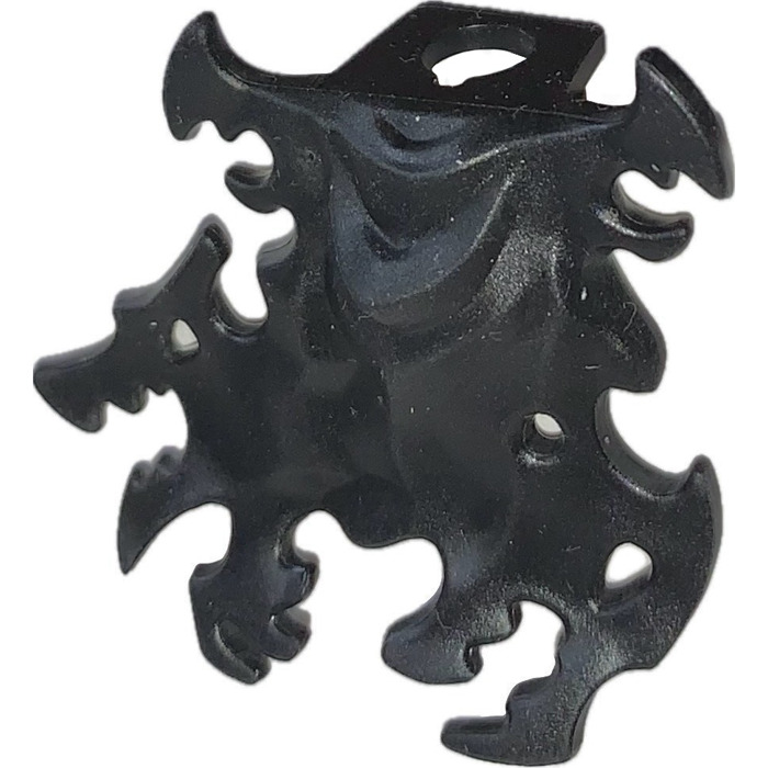 LEGO Black Rubber Tattered Cape with Dragon Heads (4057