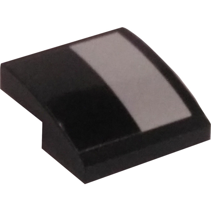 LEGO Black Slope 2 x 2 Curved with Silver Rectangle (Left) Sticker ...