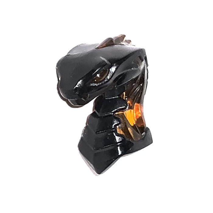 LEGO Black Snake Head with Transparent Orange and Closed Hood (49588 ...