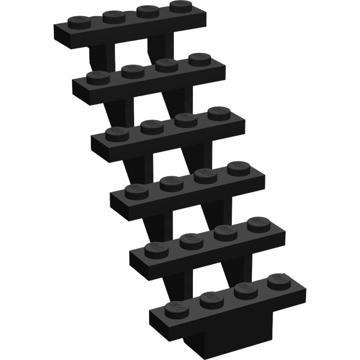 2 LEGO Minifigure Stairs 7 x 4 x 6 Black 