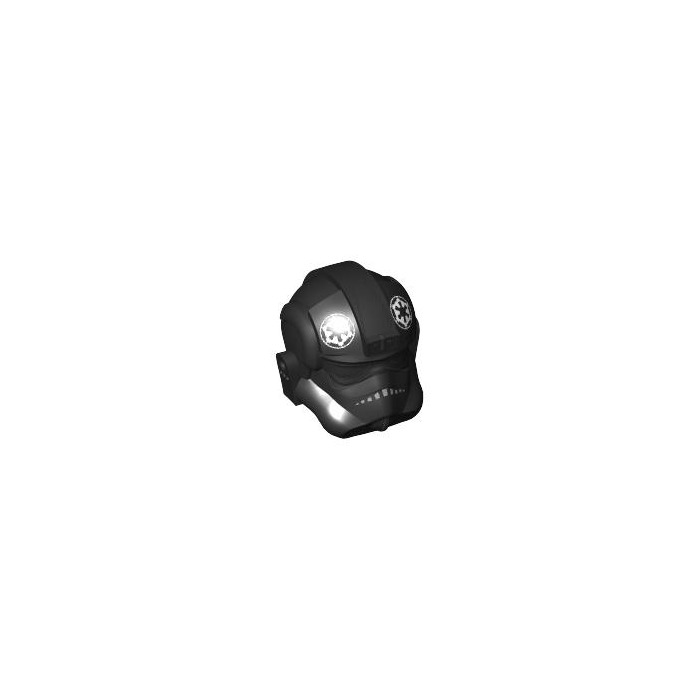 LEGO Black TIE Fighter Pilot Helmet with Two Logos and Mouth Dots ...