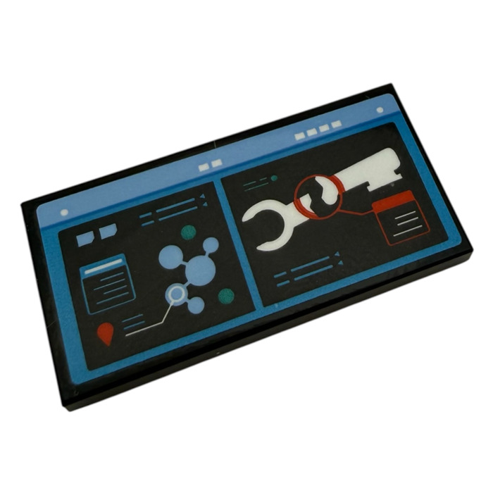 LEGO Tile 2 x 4 with X-ray image with broken arm, and monitor with ...