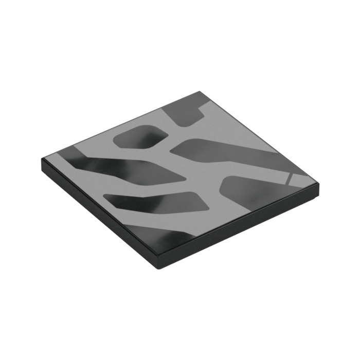 Lego Computer Tile LEGO Tile 4 x 4 with Silver Shapes (Right) (1751) | Brick Owl