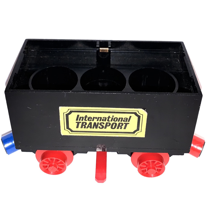 LEGO Black Train Battery Box Car with "International TRANSPORT" Stickers Brick Owl LEGO